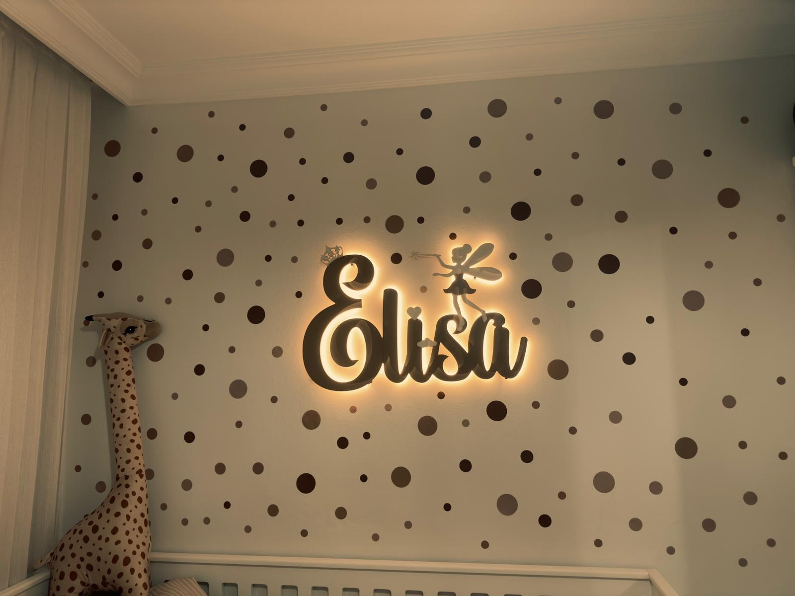 50cm Extra Büyük Boy Işıklı Tek İsimlik