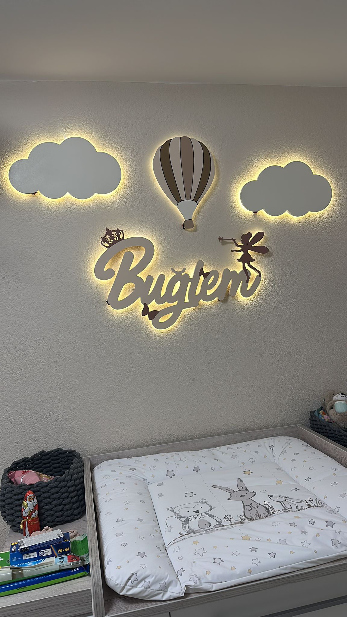  Büyük Boy Işıklı Tek İsimlik İki Bulut Bir Balon Lamba