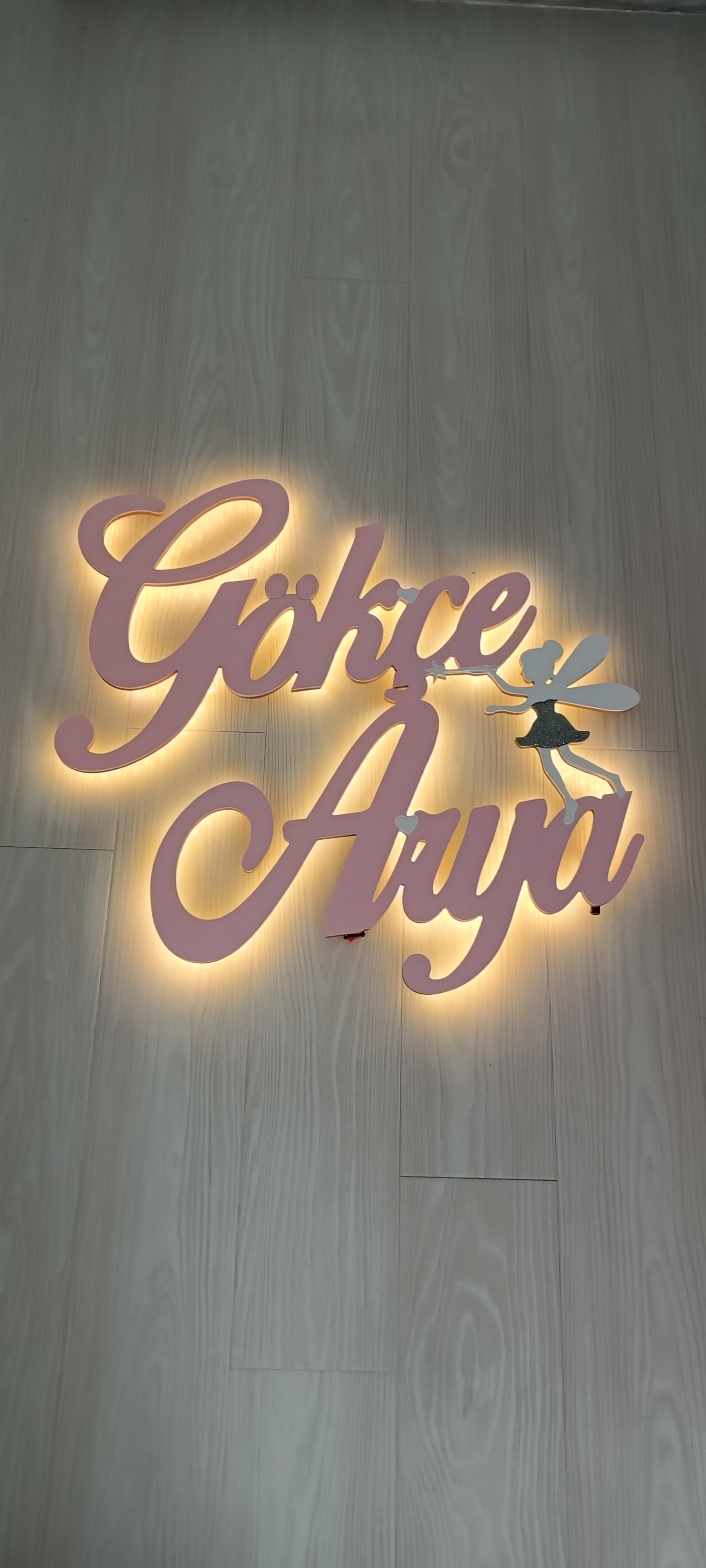 Büyük Boy Işıklı Çift İsimlik