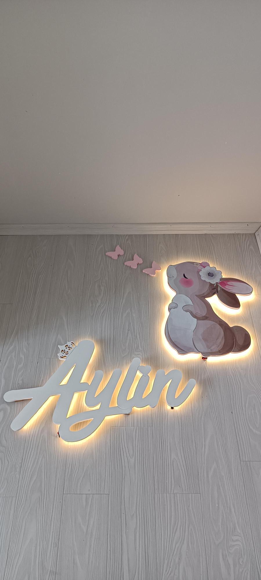 Büyük Boy Işıklı Tek İsimlik, Tavşan lamba